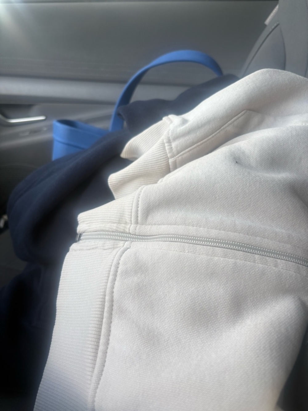 Men's Cream Zip-Detail Casual Pants